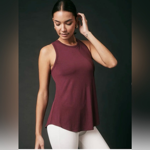 SheBird Freedom Racerback Tank Built In Bra Top Dark Cherry Modal Small Medium 3 - Picture 1 of 11